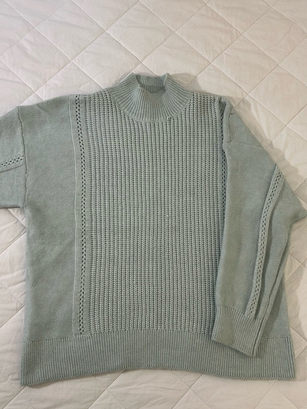 Mango Men's Turtleneck Sweater in Sage Green